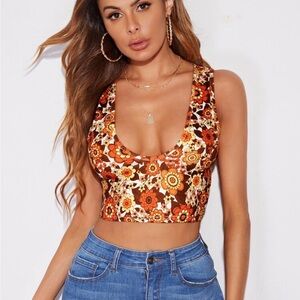 Floral Print Women's Crop Top